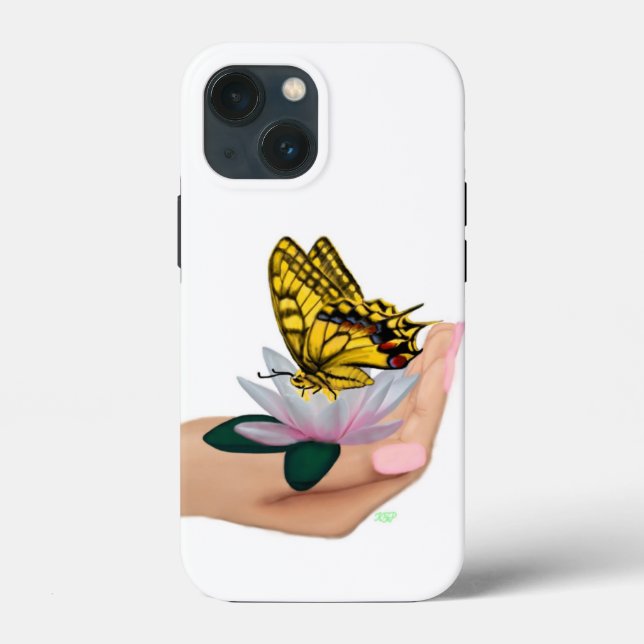 Funda De Case-Mate Para iPhone Mariposa en Lotus Bloom (Reverso )