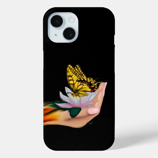 Funda De Case-Mate Para iPhone Mariposa en Lotus Bloom (Reverso )