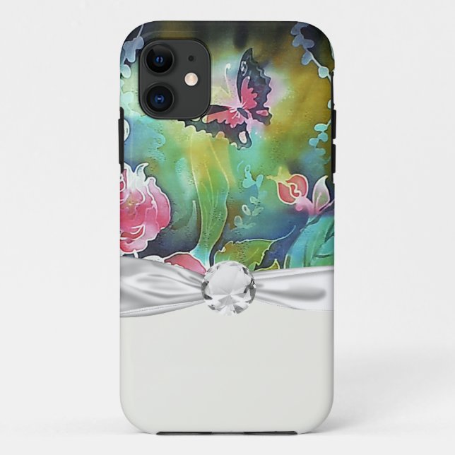 Funda De Case-Mate Para iPhone mariposa entre las rosas (Reverso)