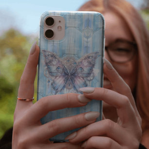 Funda Para iPhone 14 De Case-Mate Mariposa Estampada de Vaporwave Azul Hielo