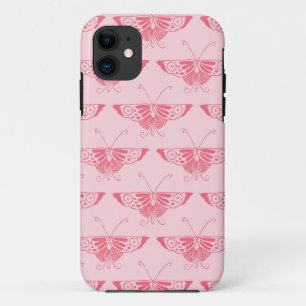 Funda Para iPhone 11 Mariposa estilo Art Deco - rosa de coral