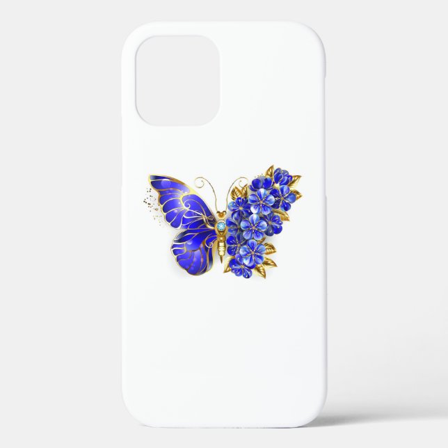 Funda De Case-Mate Para iPhone Mariposa Flor Zafiro (Reverso )