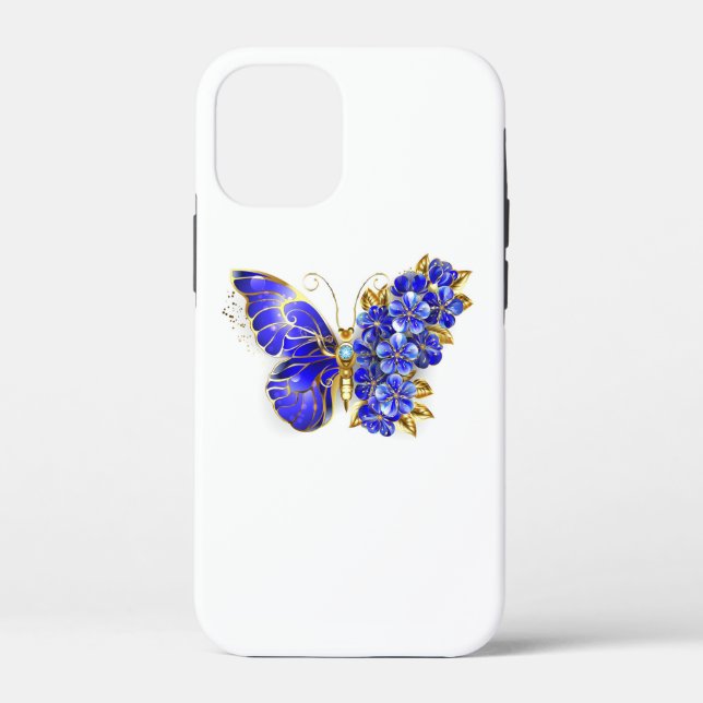Funda De Case-Mate Para iPhone Mariposa Flor Zafiro (Reverso )