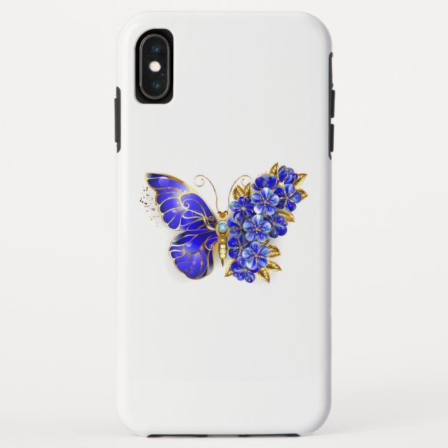 Funda De Case-Mate Para iPhone Mariposa Flor Zafiro (Reverso)