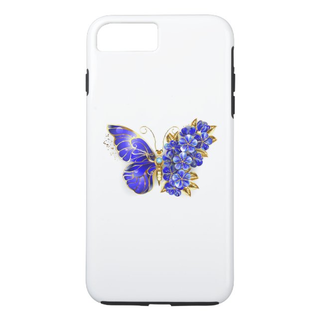 Funda De Case-Mate Para iPhone Mariposa Flor Zafiro (Reverso)