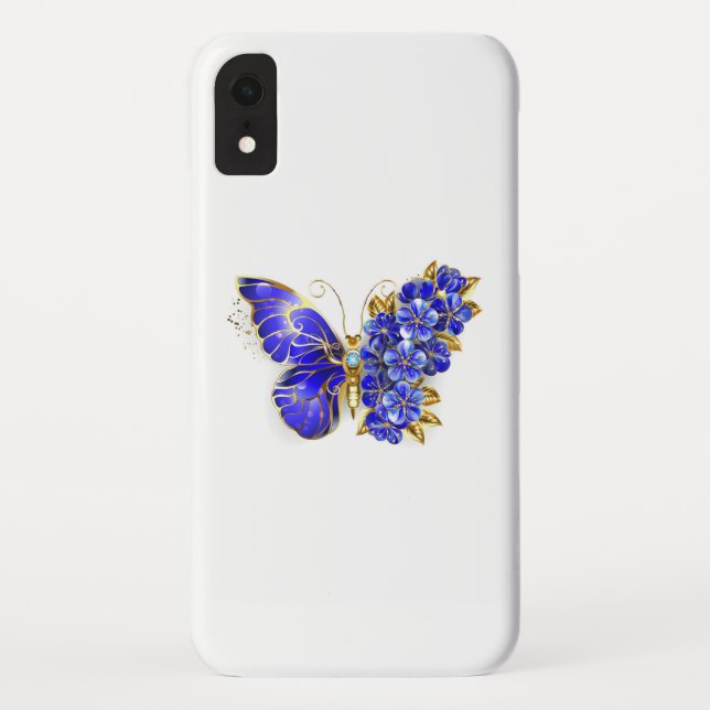 Funda De Case-Mate Para iPhone Mariposa Flor Zafiro (Reverso)