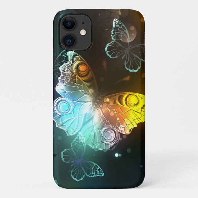 Funda De Case-Mate Para iPhone Mariposa luminosa y mariposas nocturnas (Reverso)