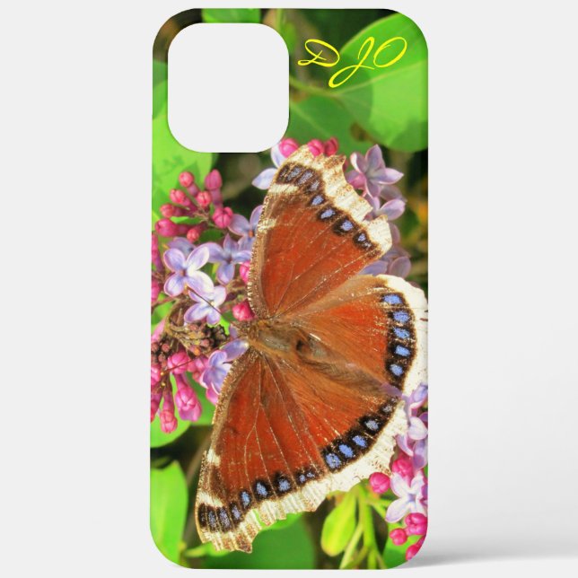 Funda De Case-Mate Para iPhone Mariposa marrón con puntos azules en Lilacs Funda- (Reverso )