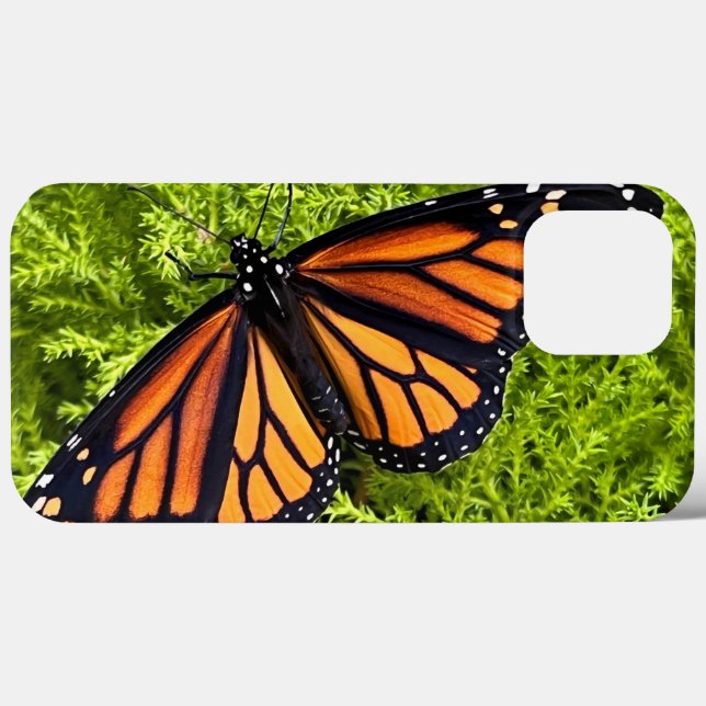 Funda De Case-Mate Para iPhone Mariposa monarca en ciprés (Reverso  (Horizontal))