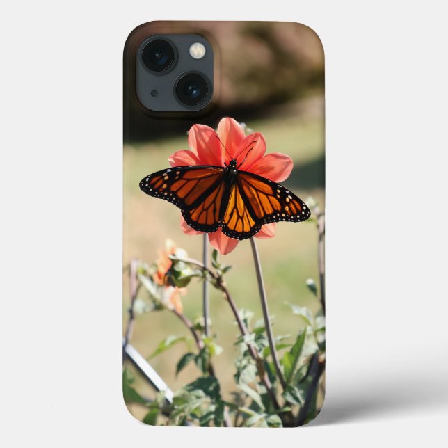 Funda De Case-Mate Para iPhone Mariposa monarca en Dahlia (Reverso)