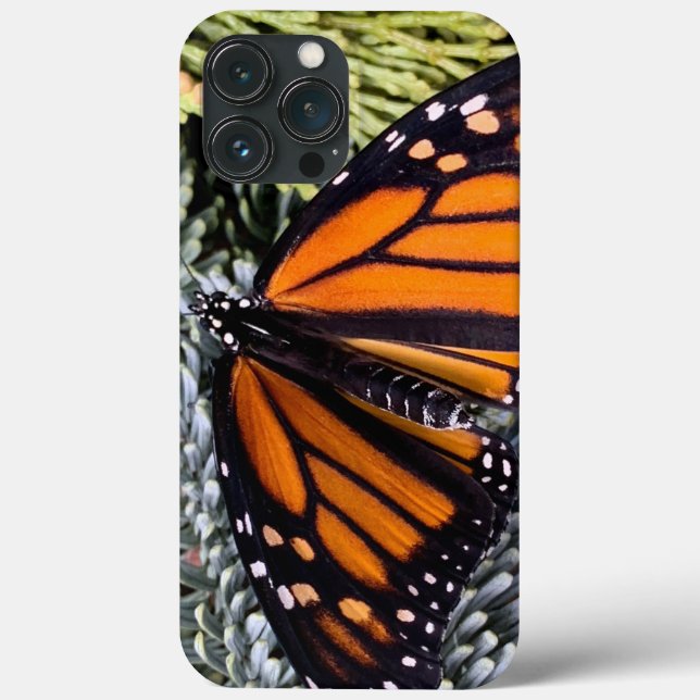 Funda De Case-Mate Para iPhone Mariposa monarca en evergreens (Reverso )