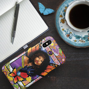 Funda Para iPhone X Mariposa Monarca Hada Flor Púrpura