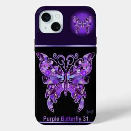 Funda Para iPhone 15 Mini Mariposa morada 31