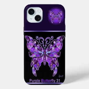 Funda Para iPhone 15 Mini Mariposa morada 31