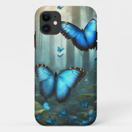 Funda Para iPhone 11 Mariposa morfa azul