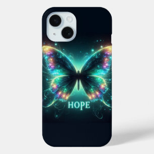 Funda Para iPhone 15 Mariposa multicolor radiante retrata la esperanza