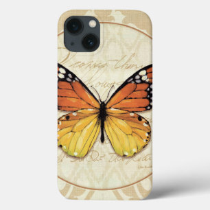 Funda Para iPhone 13 Mariposa Naranja de época