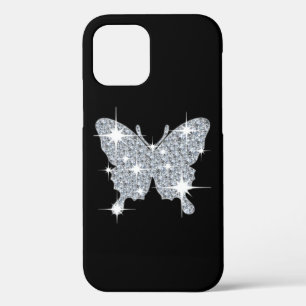 Funda Para iPhone 12 Mariposa parlanchín glam faux