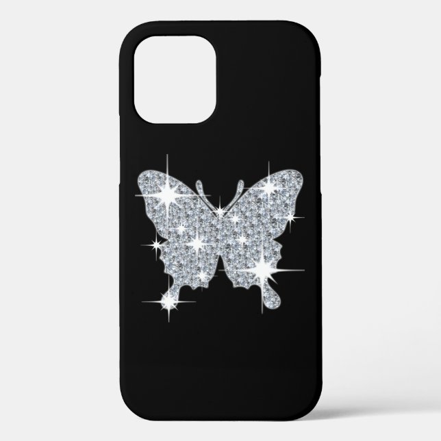 Funda De Case-Mate Para iPhone Mariposa parlanchín glam faux (Reverso )