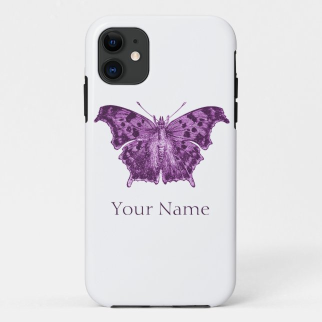 Funda De Case-Mate Para iPhone Mariposa púrpura, curiosidades (Reverso)
