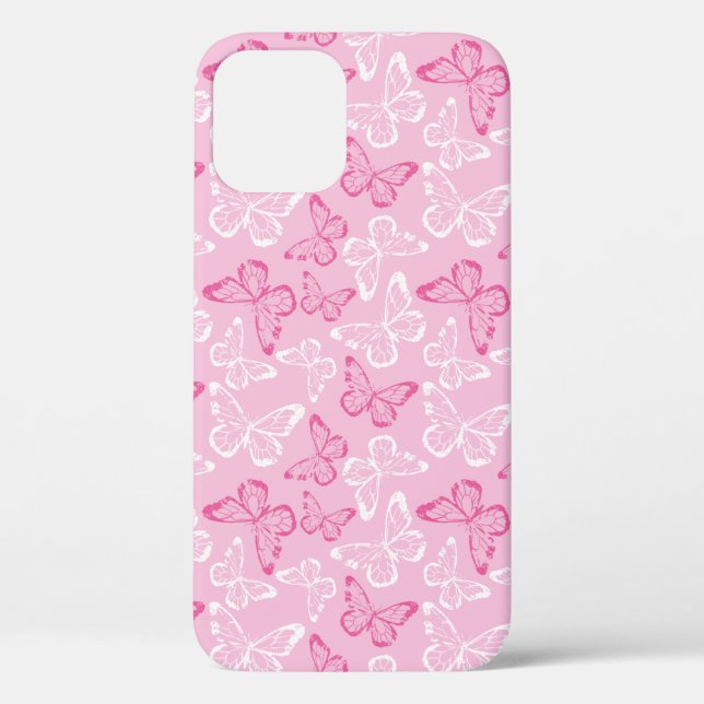 Funda De Case-Mate Para iPhone Mariposa rosa (Reverso )