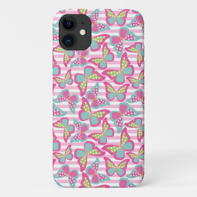 Funda De Case-Mate Para iPhone Mariposa rosada (Reverso)