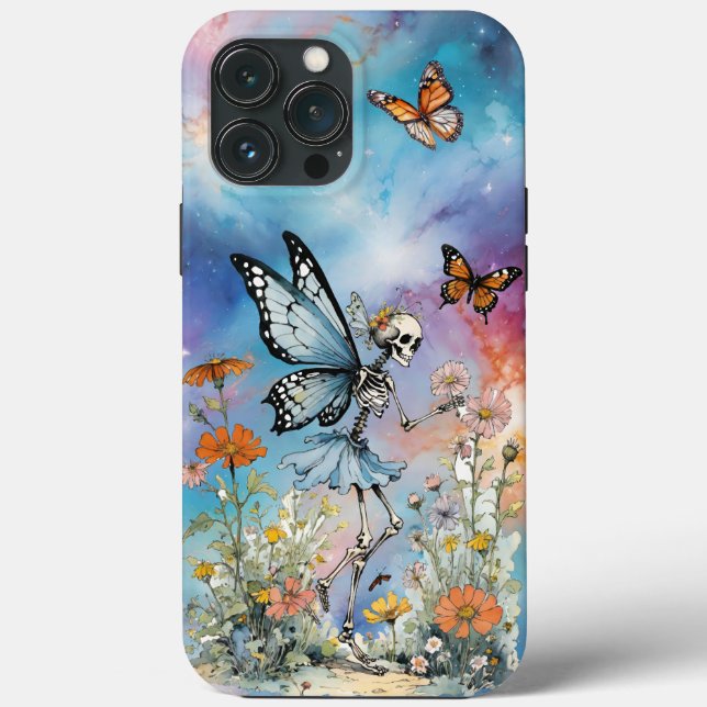 Funda De Case-Mate Para iPhone Mariposa Skeleton Hada Pastel Marble Galaxia (Reverso )