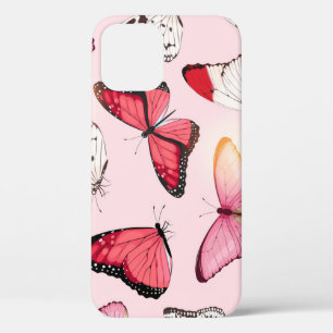 Funda Para iPhone 12 Mariposa tropical detallada: patrón de cosecha