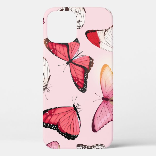 Funda De Case-Mate Para iPhone Mariposa tropical detallada: patrón de cosecha (Reverso )