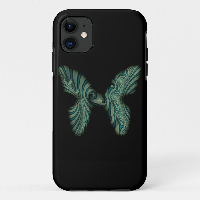 Funda De Case-Mate Para iPhone mariposa verde (Reverso)