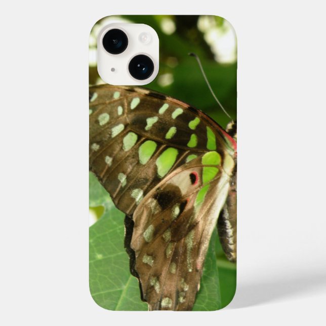 Funda De Case-Mate Para iPhone Mariposa verde irlandesa tropical (Reverso )