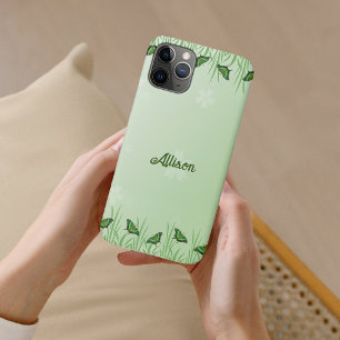 Funda Para iPhone 11 Pro Mariposa verde sobre verde claro - romántico