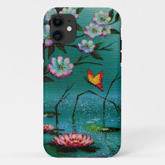 Funda Para iPhone 11 Mariposa y flores del vintage