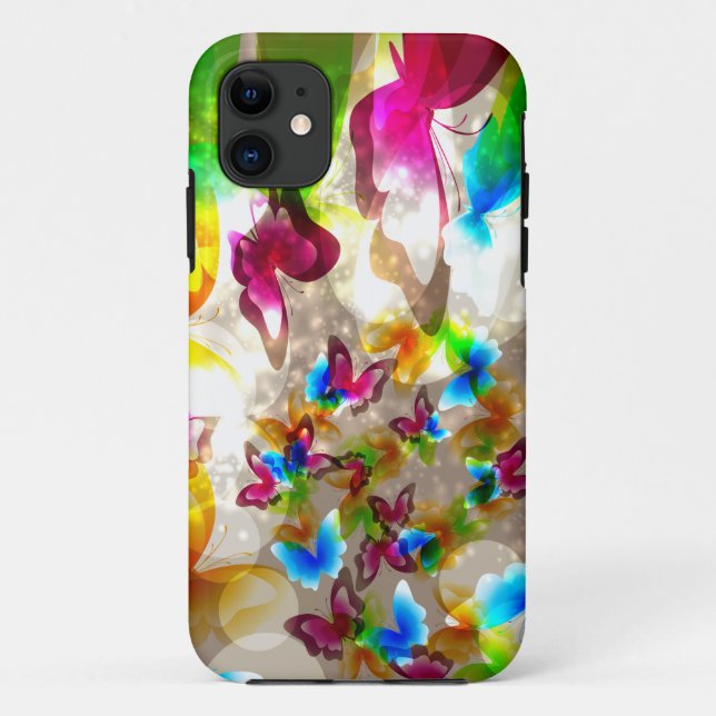Funda De Case-Mate Para iPhone Mariposas abstractas (Reverso)