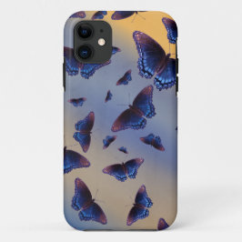 Funda Para iPhone 11 Mariposas Azules Amanecer