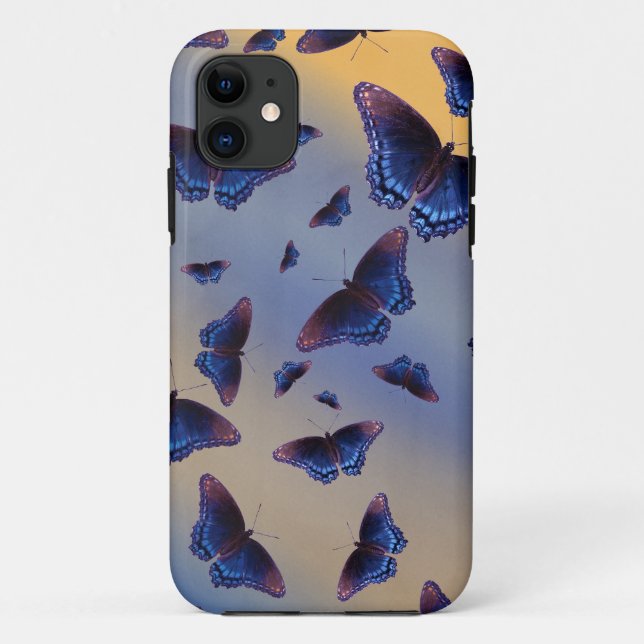 Funda De Case-Mate Para iPhone Mariposas Azules Amanecer (Reverso)