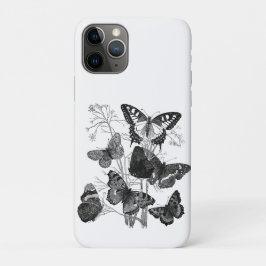 Funda Para iPhone 11 Pro Mariposas blancas y negras