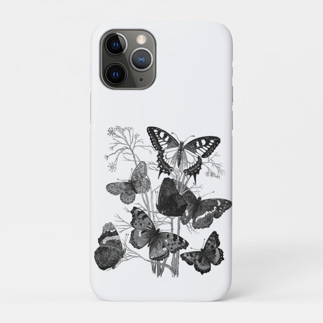 Funda De Case-Mate Para iPhone Mariposas blancas y negras (Reverso)