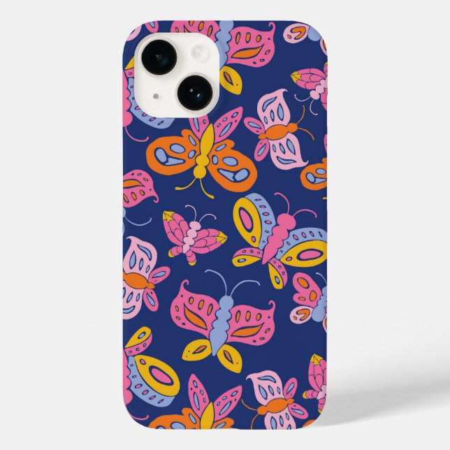 Funda De Case-Mate Para iPhone mariposas coloridas (Reverso )