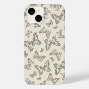 Funda Para iPhone 14 De Case-Mate Mariposas con estampado de bieja marrón