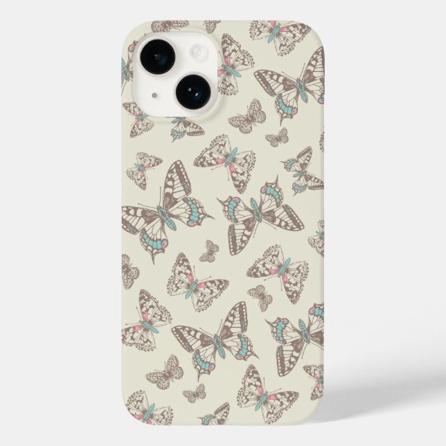 Funda De Case-Mate Para iPhone Mariposas con estampado de bieja marrón (Reverso )