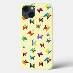 Funda Para iPhone 13 Mariposas de colores en acuarela