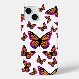 Funda Para iPhone 15 Mariposas de colores en acuarela