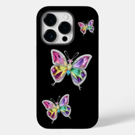 Funda Para iPhone 14 Pro De Case-Mate Mariposas de cristal de arcoiris joyas