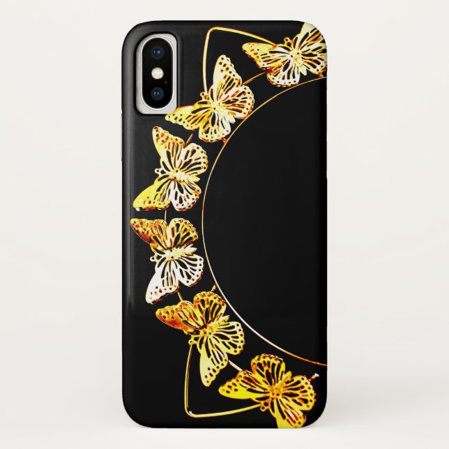 Funda De Case-Mate Para iPhone Mariposas de oro (Reverso)