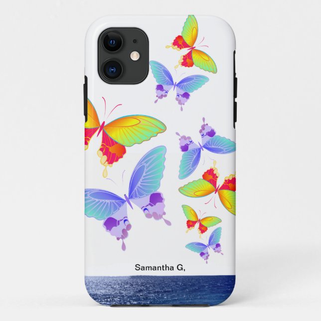 Funda De Case-Mate Para iPhone Mariposas del Océano Arcoiris (Reverso)