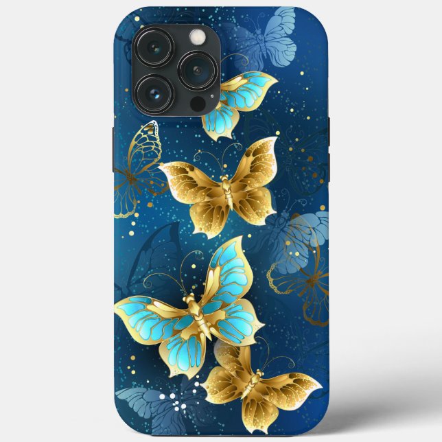 Funda De Case-Mate Para iPhone Mariposas doradas (Reverso )