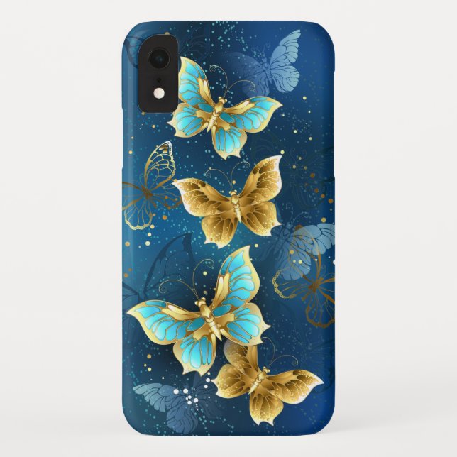 Funda De Case-Mate Para iPhone Mariposas doradas (Reverso)