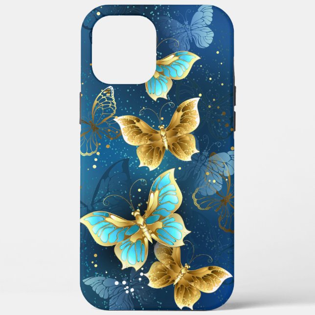 Funda De Case-Mate Para iPhone Mariposas doradas (Reverso )