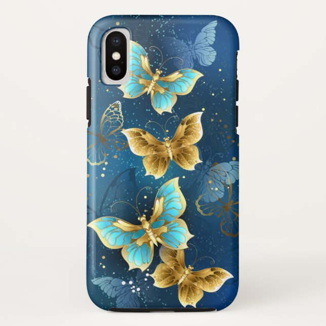 Funda De Case-Mate Para iPhone Mariposas doradas (Reverso)